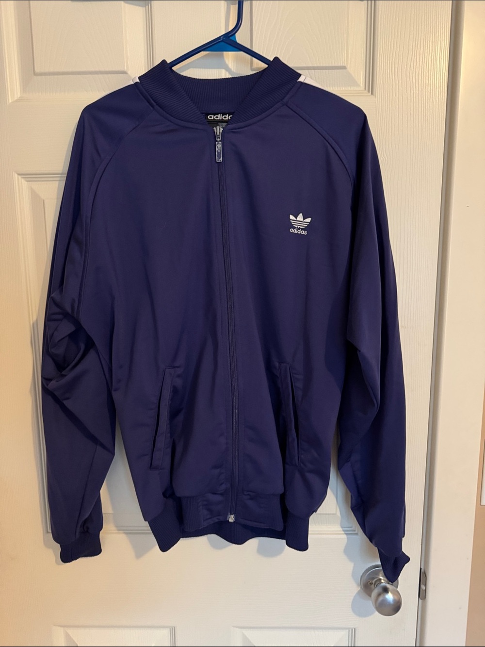 adidas Purple Bomber Track Jacket with Trefoil Logo